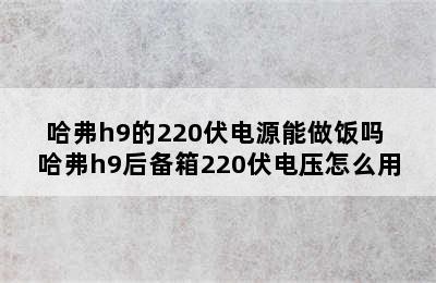 哈弗h9的220伏电源能做饭吗 哈弗h9后备箱220伏电压怎么用